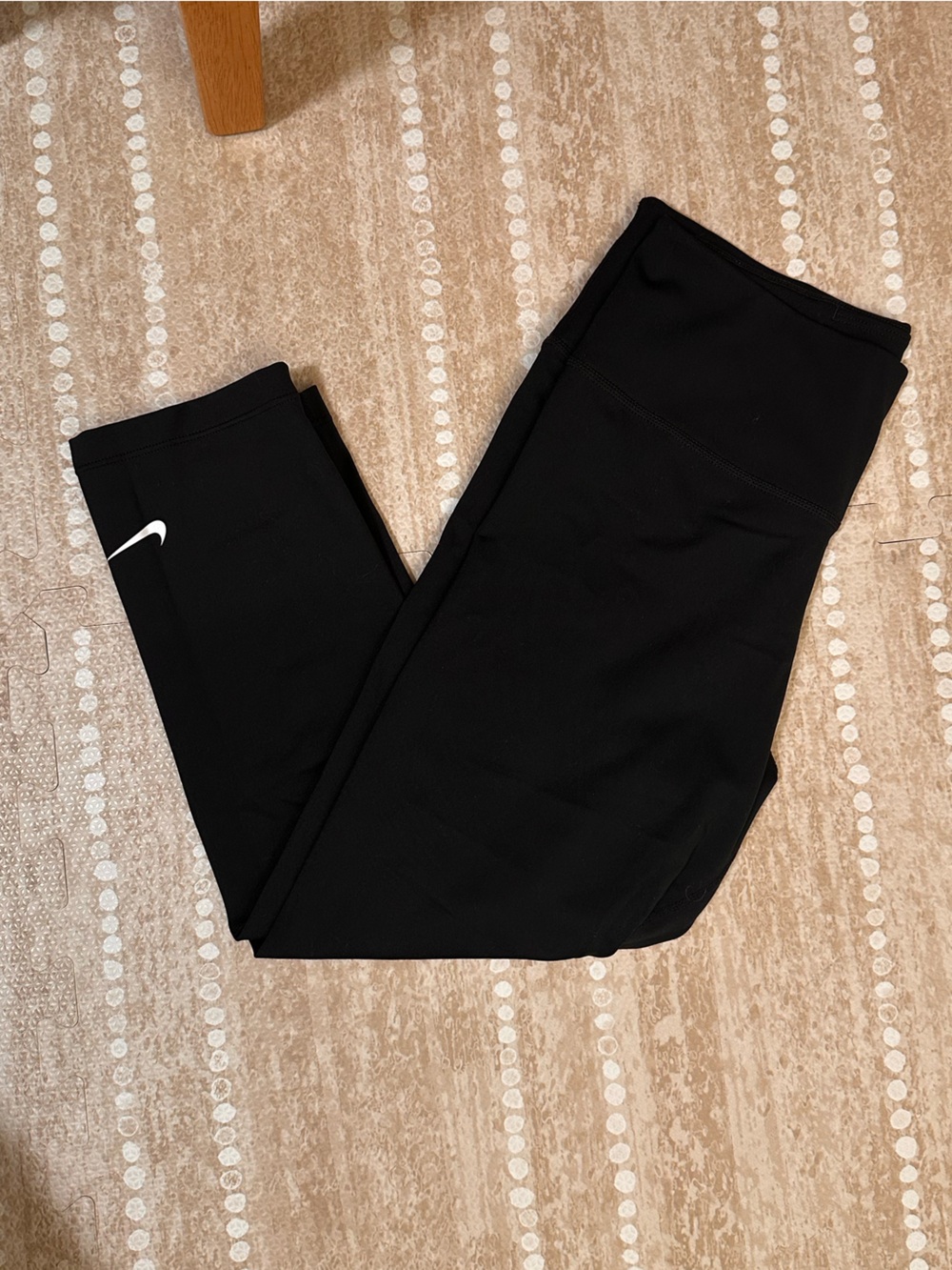 Nike Black Leggings with White Swoosh Accent